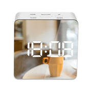 LED Mirror Alarm Clock Digital Snooze Table Clock Wake Up Light Electronic