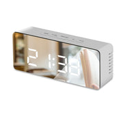 LED Mirror Alarm Clock Digital Snooze Table Clock Wake Up Light Electronic