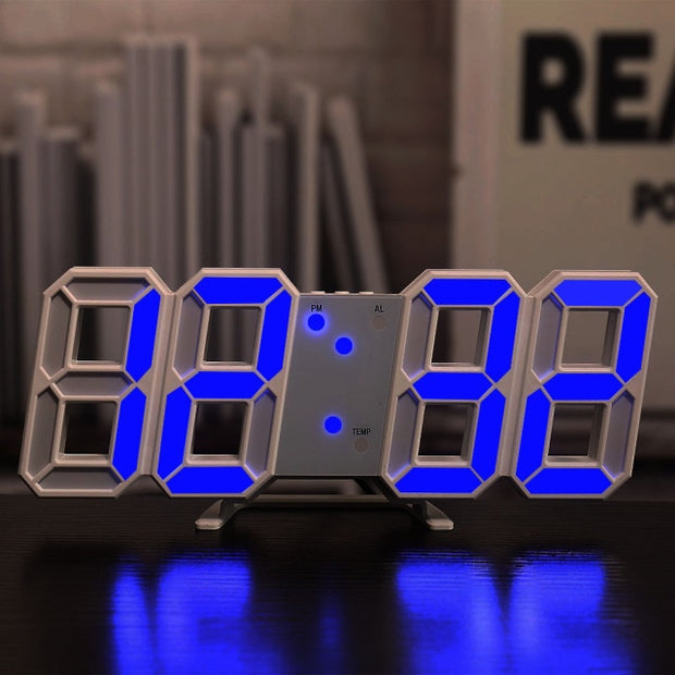 Digital Wall Clock Date Time Celsius Nightlight Display