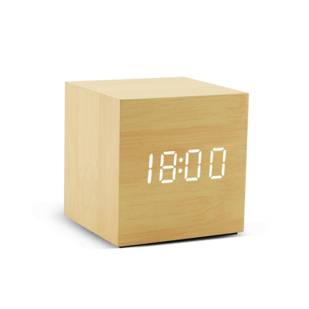 Clocks LED Wooden Alarm Clock Watch Table Voice Control