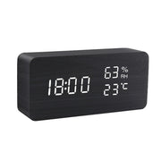 Clocks LED Wooden Alarm Clock Watch Table Voice Control