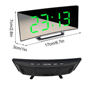 Digital Mirror LED Display Alarm Clock Table Clock Temperature Calendar Digital