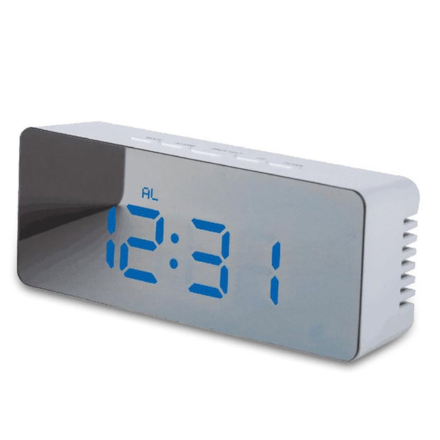 Digital Mirror LED Display Alarm Clock Table Clock Temperature Calendar Digital