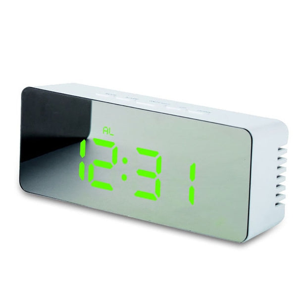 Digital Mirror LED Display Alarm Clock Table Clock Temperature Calendar Digital