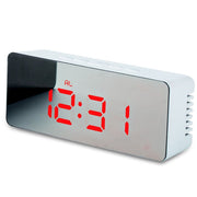 Digital Mirror LED Display Alarm Clock Table Clock Temperature Calendar Digital